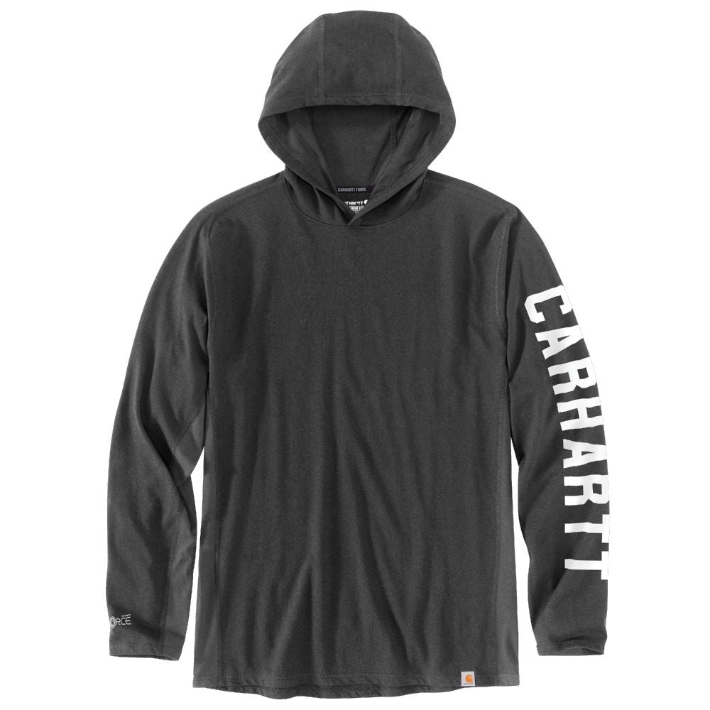 'Carhartt' Men's Force Relax Fit Graphic Long Sleeve hooded T-Shirt - Carbon Heather