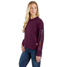 'Carhartt' Women's Sleeve Graphic Sweatshirt - Eggplant