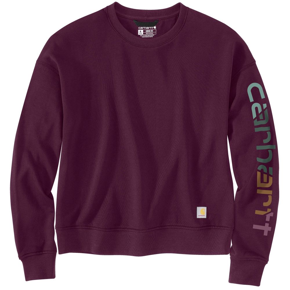 'Carhartt' Women's Sleeve Graphic Sweatshirt - Eggplant