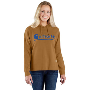 'Carhartt' Women's Graphic Hooded Sweatshirt - Carhartt Brown