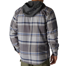 'Carhartt' Men's Flannel Fleece Hooded Jacket - Gravel