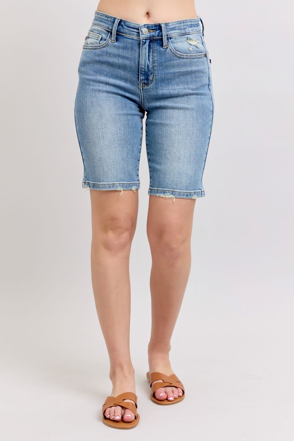 'Judy Blue Jeans' Women's High Waisted Vintage Shorts - Medium Blue
