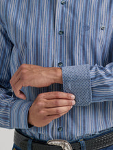 'Wrangler' Men's George Strait™ Striped Button Down - Periwinkle