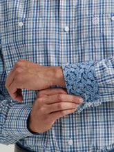 'Wrangler' Men's George Strait™ Plaid Button Down - Blue Small Plaid
