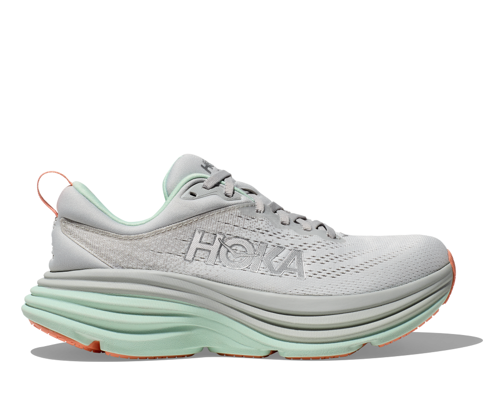 'HOKA' Women's Bondi 8 - Stardust / Aqua Breeze