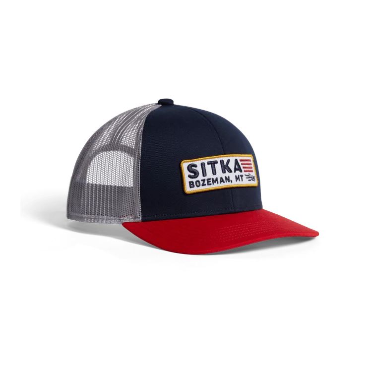 'Sitka' Men's Patriot Mid Pro Trucker Cap - Eclipse
