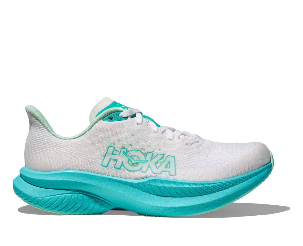 'HOKA' Women's Mach 6 - White / Cielo Blue