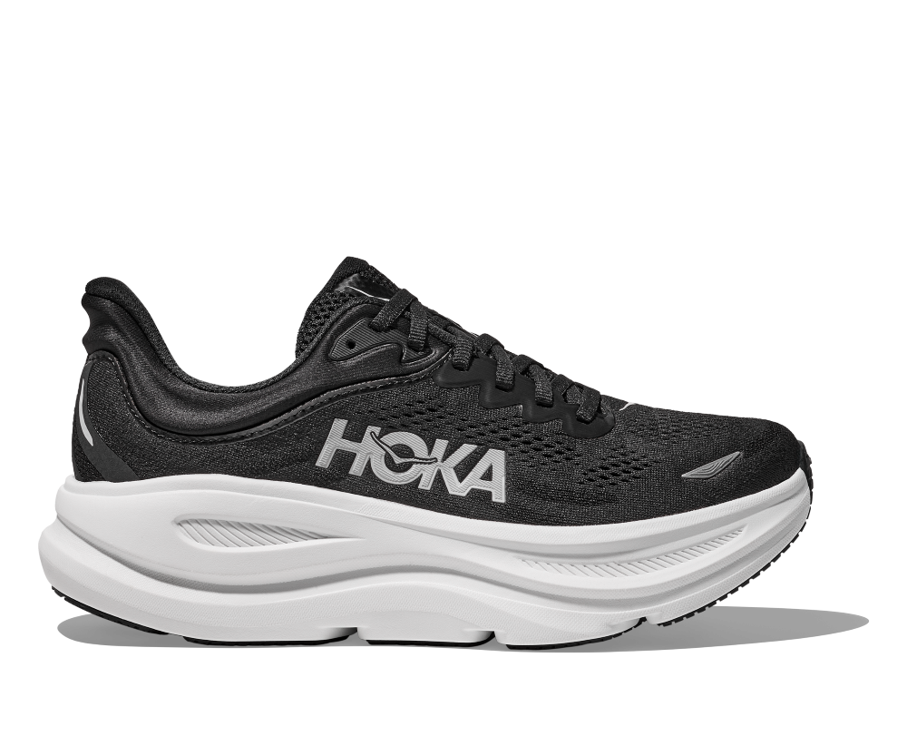 'HOKA' Women's Bondi 9 - Black / White (Wide)