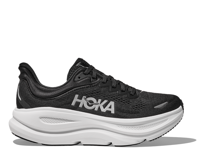 'HOKA' Women's Bondi 9 - Black / White (Wide)