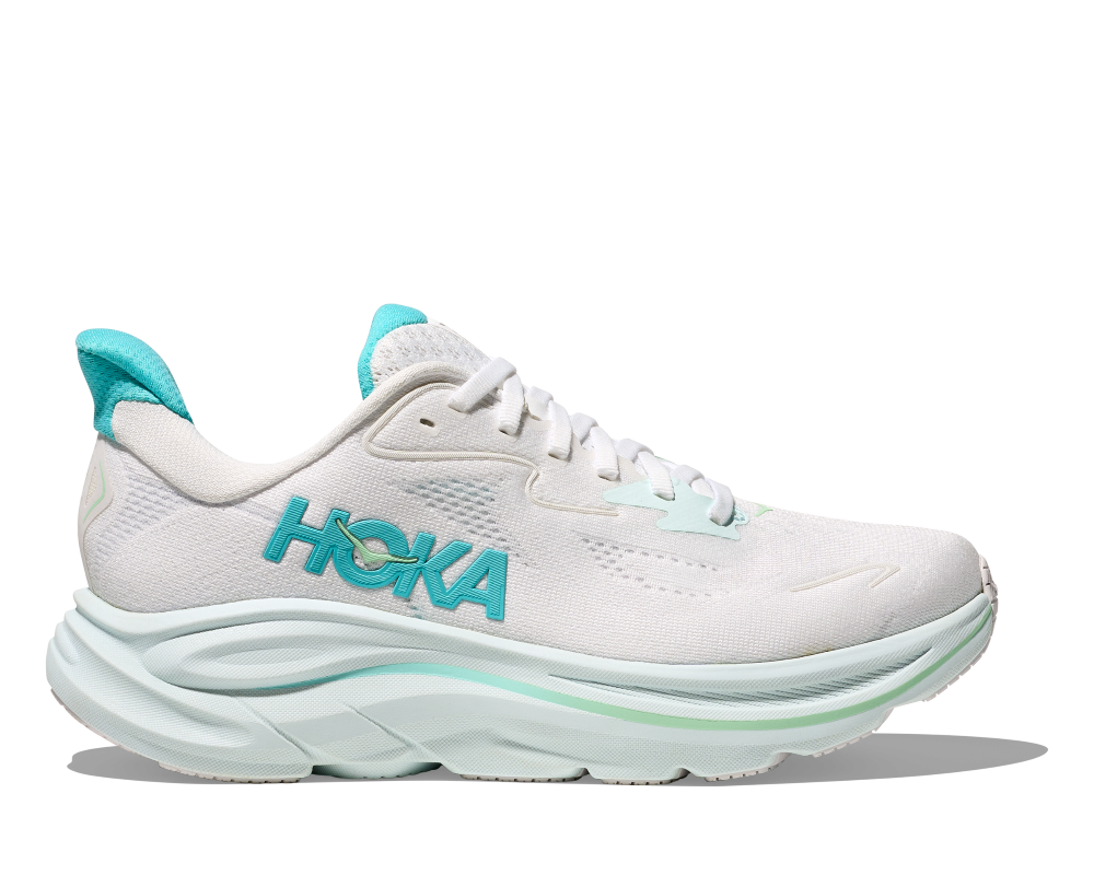 'HOKA' Women's Clifton 10 - White / Cielo Blue
