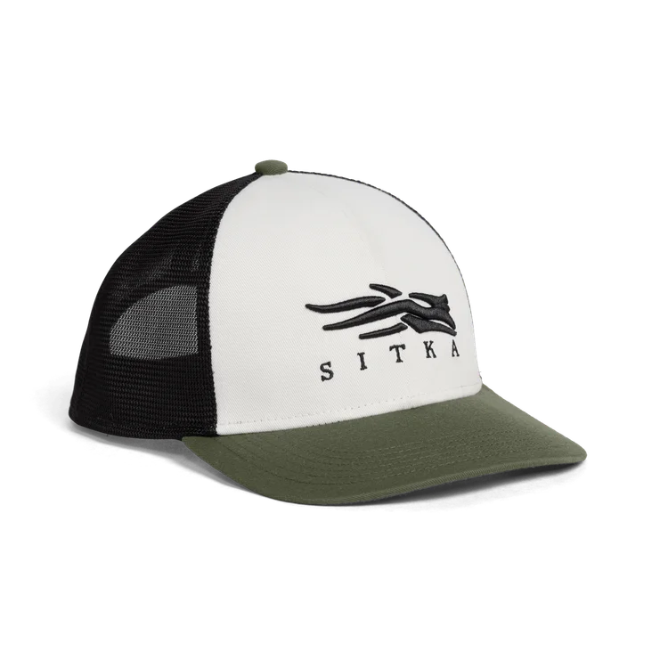 'Sitka' Men's Icon Flex Mid Pro Trucker Cap - Olive Green