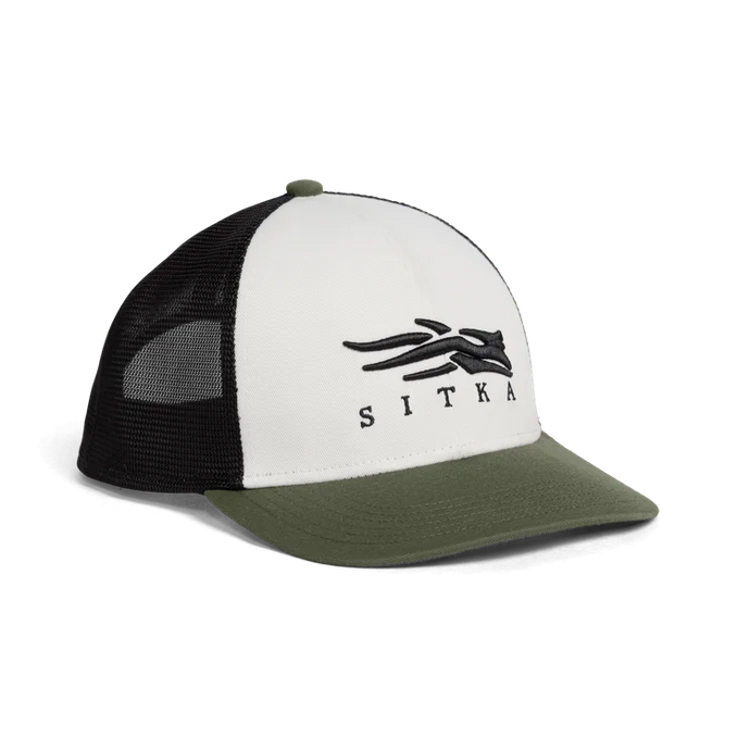 'Sitka' Men's Icon Flex Mid Pro Trucker Cap - Olive Green
