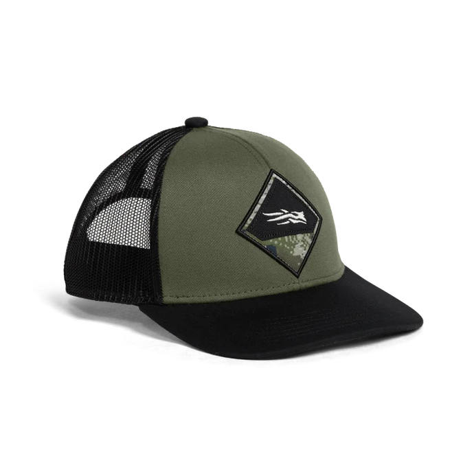 'Sitka' Men's Optifade Badge Mid Pro Trucker Cap - Olive Green