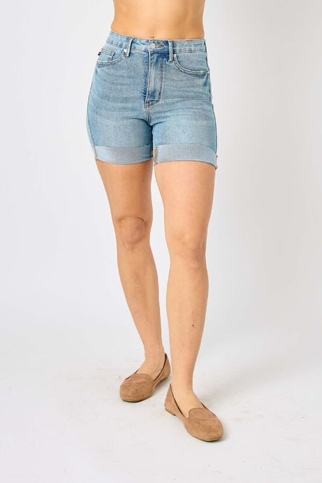 'Judy Blue Jeans' Women's Tummy Control Shorts- Light Blue