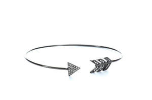 'OMG Bling' Women's Arrow Cuff Bracelet - Gunmetal