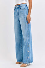 'Cello' Women's High Rise Wide Leg with Side Buttons - Light Blue