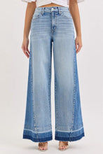 'Cello' Women's High Rise Two Tone Wide Leg with Released Hem - Two Tone