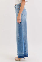 'Cello' Women's High Rise Two Tone Wide Leg with Released Hem - Two Tone