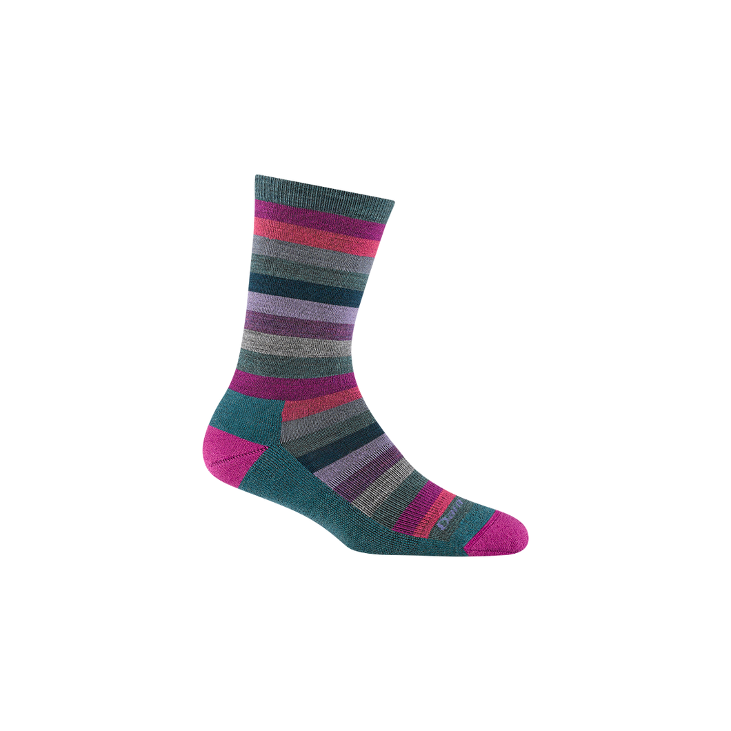 'Darn Tough Vermont' Women's Mystic Striped Crew Lightweight Socks - Spruce