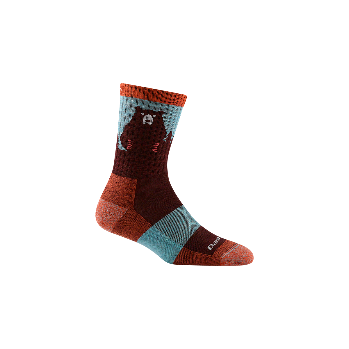 'Darn Tough Vermont' Women's Bear Town Micro Crew Lightweight Hiking Socks - Burgundy