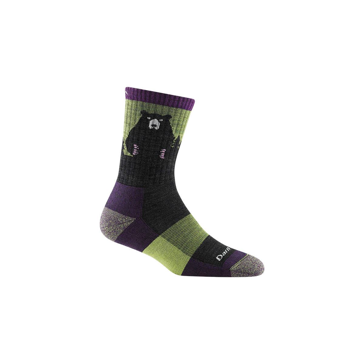 'Darn Tough Vermont' Women's Bear Town Micro Crew Lightweight Hiking Socks - Lime