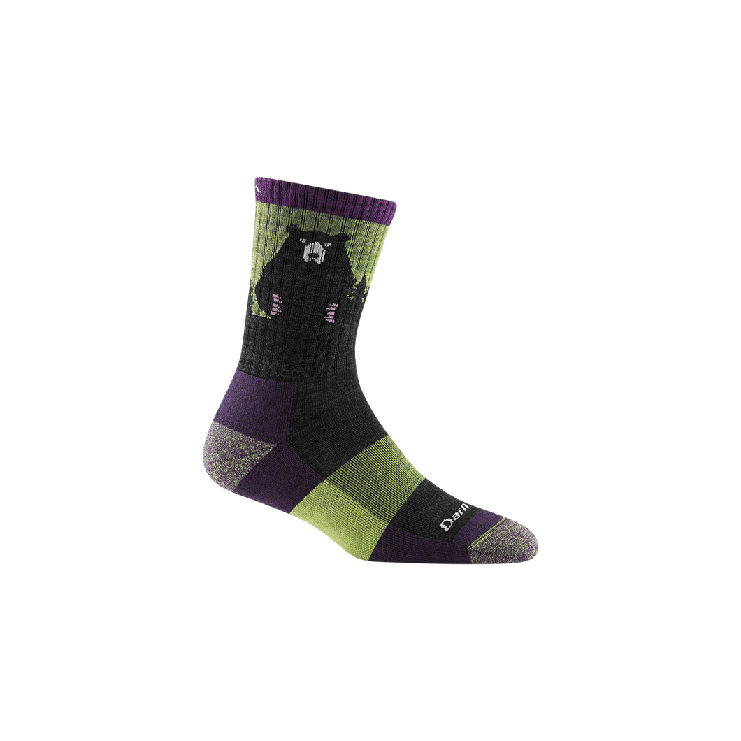 'Darn Tough Vermont' Women's Bear Town Micro Crew Lightweight Hiking Socks - Lime