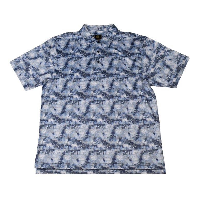 'FX Fusion' Men's Muted Floral Polo - Navy