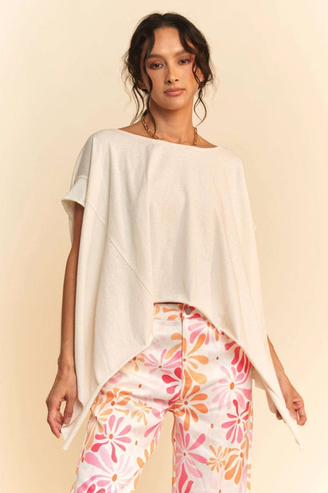 'Davi&Dani' Women's Loose Fit Short Sleeve - Cloud Cream