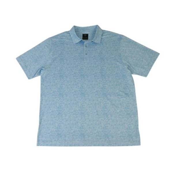 'FX Fusion' Men's Stacked Triangles Print Polo - Aqua