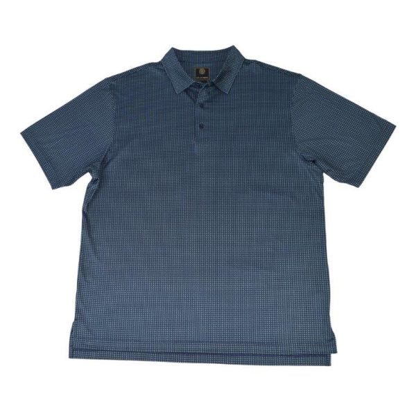 'FX Fusion' Men's Mini Squares Short Sleeve Polo - Sea Green