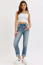 'Cello' Women's High Rise Straight Leg Cuffed Jean - Tint