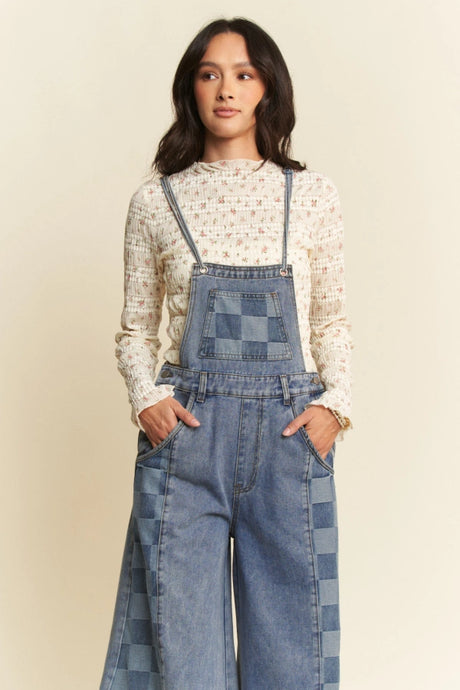 'Davi&Dani' Women's Denim Jumpsuit - Light Denim (Plus Size)