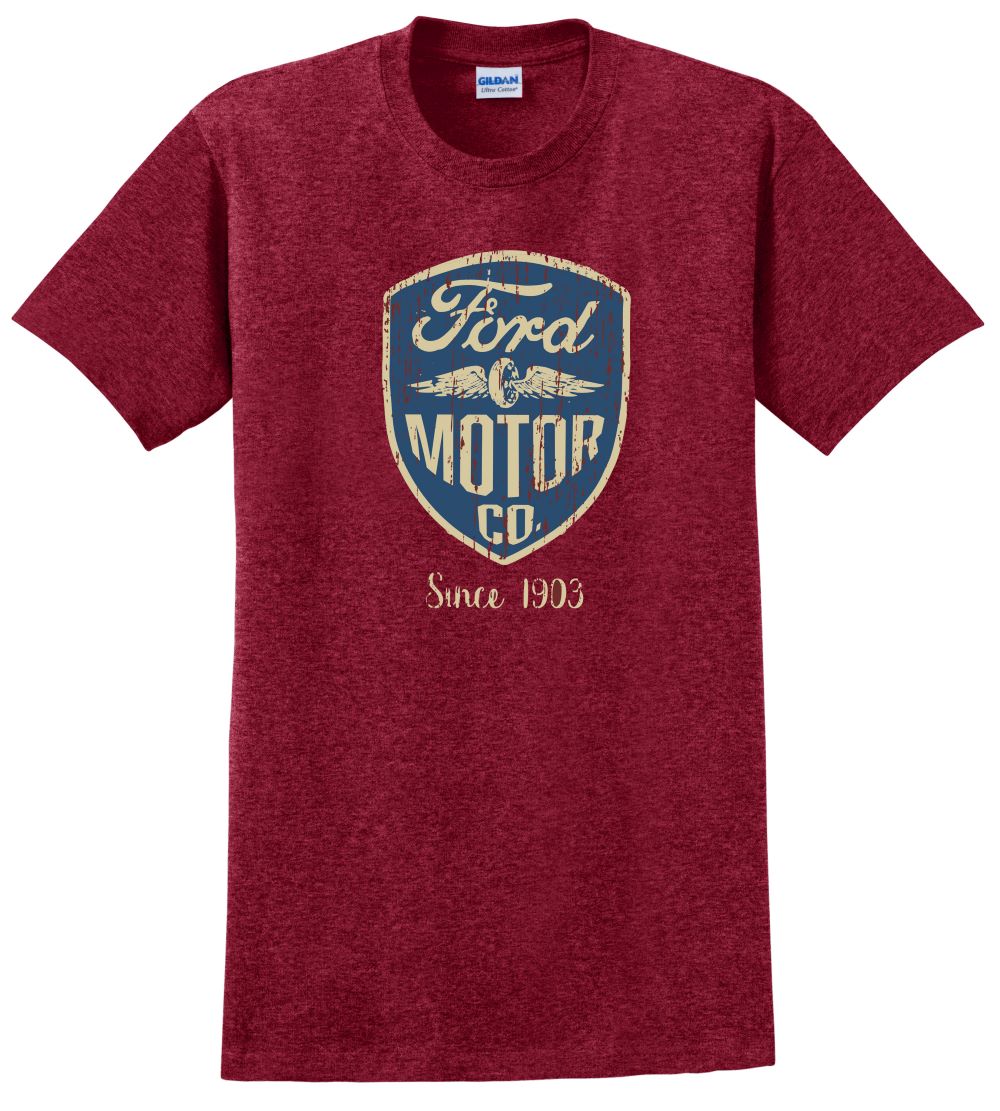 'David Carey' Men's Ford Wings T-Shirt - Antique Cherry