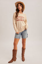 'Hem&Thread' Women's Howdy Crewneck Sweater - Taupe