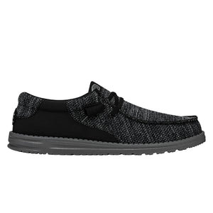 'Hey Dude' Men's Wally Stitched Fleck Woven - Black