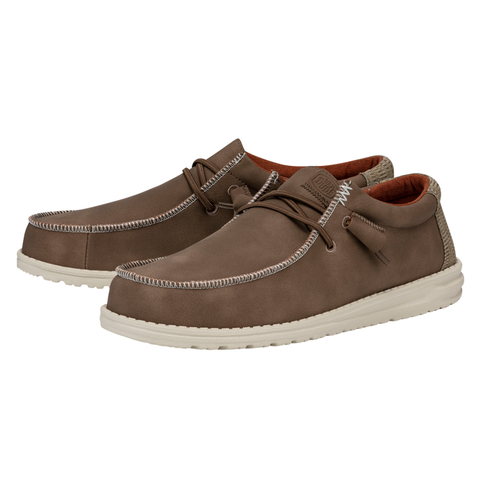 'Hey Dude' Men's Wally Fabricated Leather - Brown / Burnt Apple