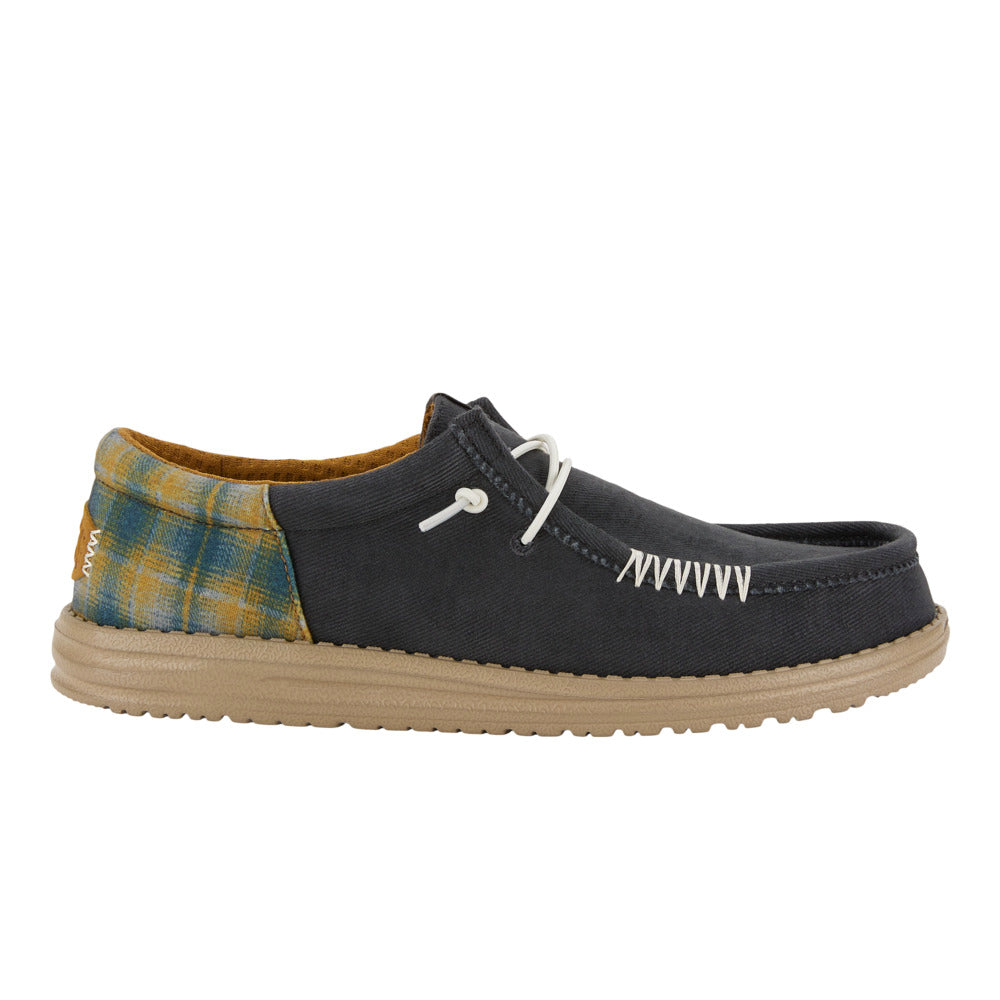 HEY D'HEY DUDE' Men's Wally Funk Waffle - Navy Plaid