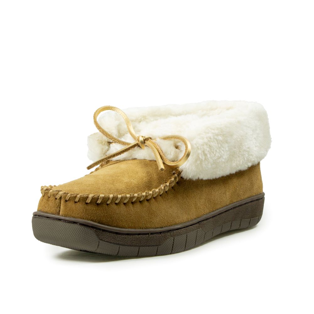 'NESTER HOISERY INC' Women's Dorthea Ankle Moccasin Slipper - Brown