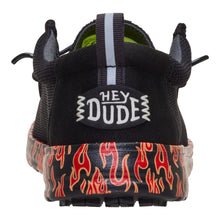 'HEY DUDE' Men's Wally Work CE Flames- Black / Red Salsa