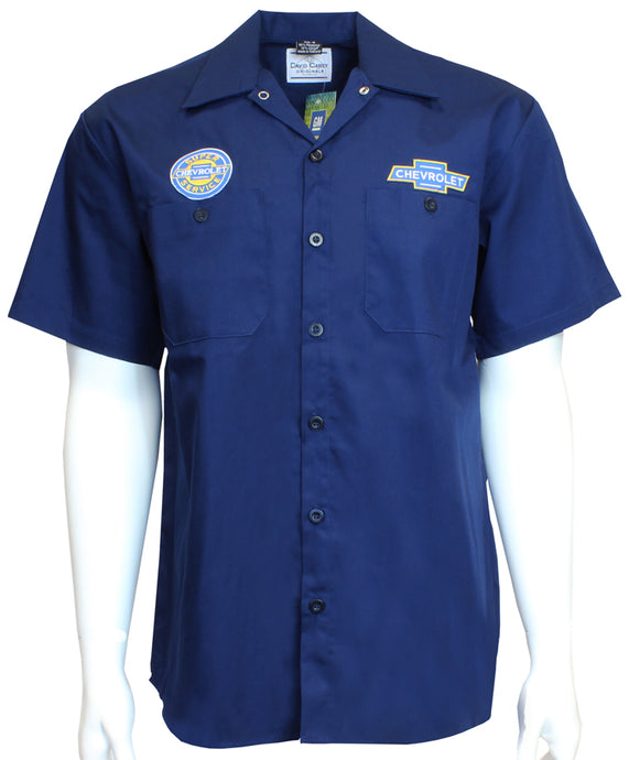 'David Carey' Men's Chevrolet Work Shirt - Blue