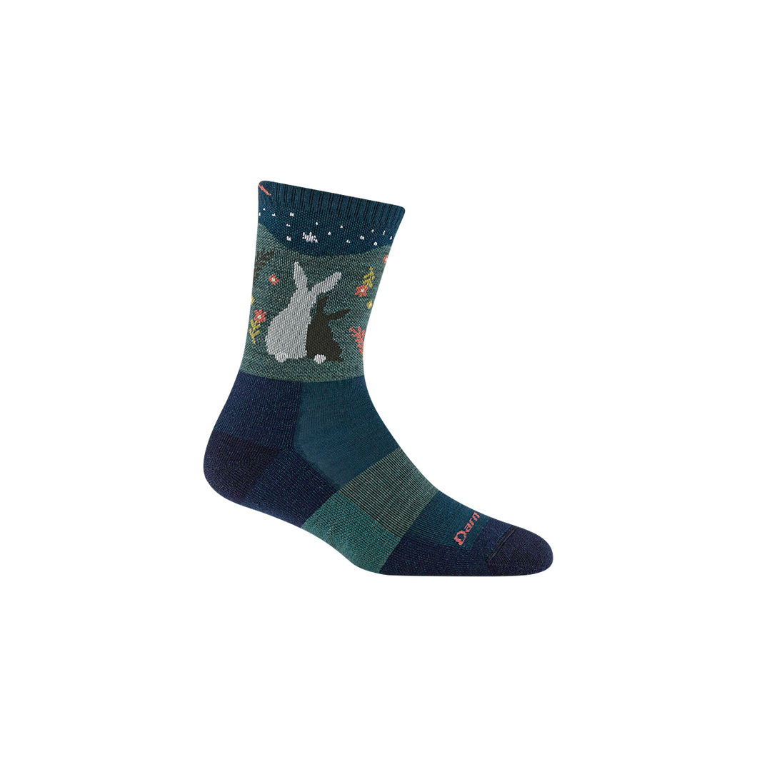 'Darn Tough Vermont' Women's Critter Club Micro Crew Lightweight Hiking Socks - Eclipse