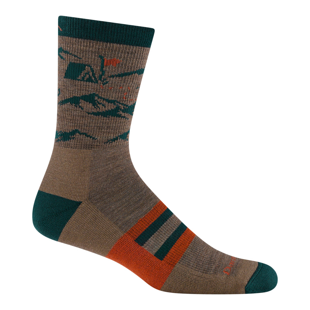 'Darn Tough Vermont' Men's Hike Hut Micro Crew Midweight Hiking Socks - Bark