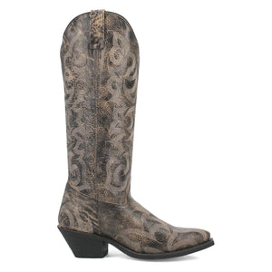 'Laredo' Women's 15" Twyla Zippered Western Snip Toe - Black