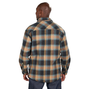 'Key' Men's Polar King Patriot Bonded Flannel Snap Front - Olympic Fire Plaid