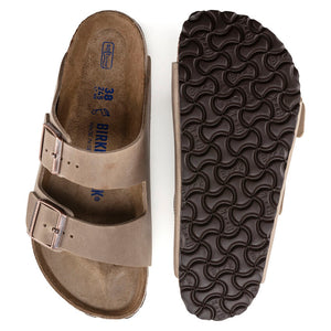 'Birkenstock' Men's Arizona Oiled Leather Soft Footbed Sandal - Tobacco Brown