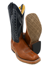 'Anderson Bean' Men's 13" Bison Square Toe - Vanilla / Carbon Blue