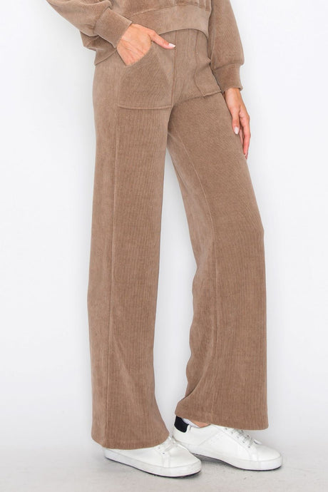 'YELETE' Women's Wide Leg Pants - Khaki