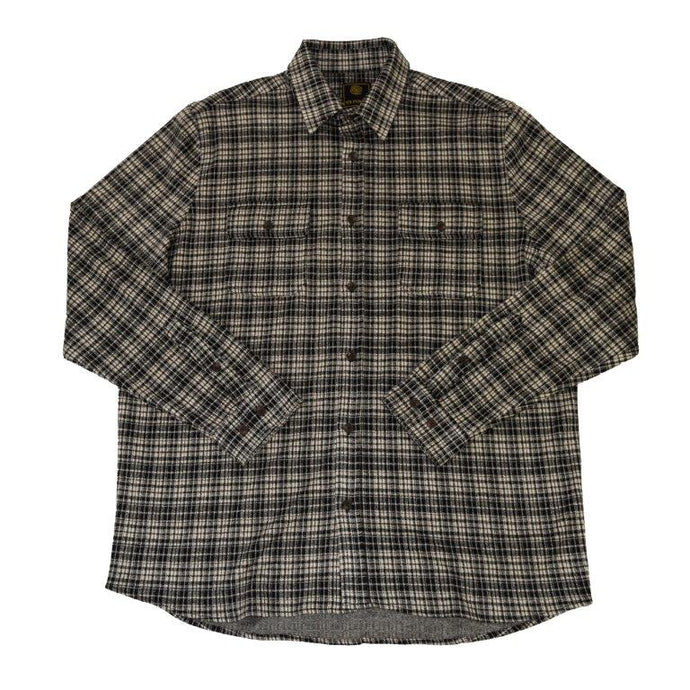 'F/X Fusion' Men's Brushed Flannel Button Down - Black / Tan
