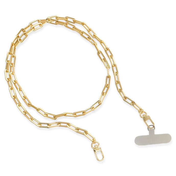 'OMG Bling' Women's Paperclip Phone Chain - Gold