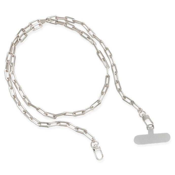 'OMG Bling' Women's Paperclip Phone Chain -  Silver
